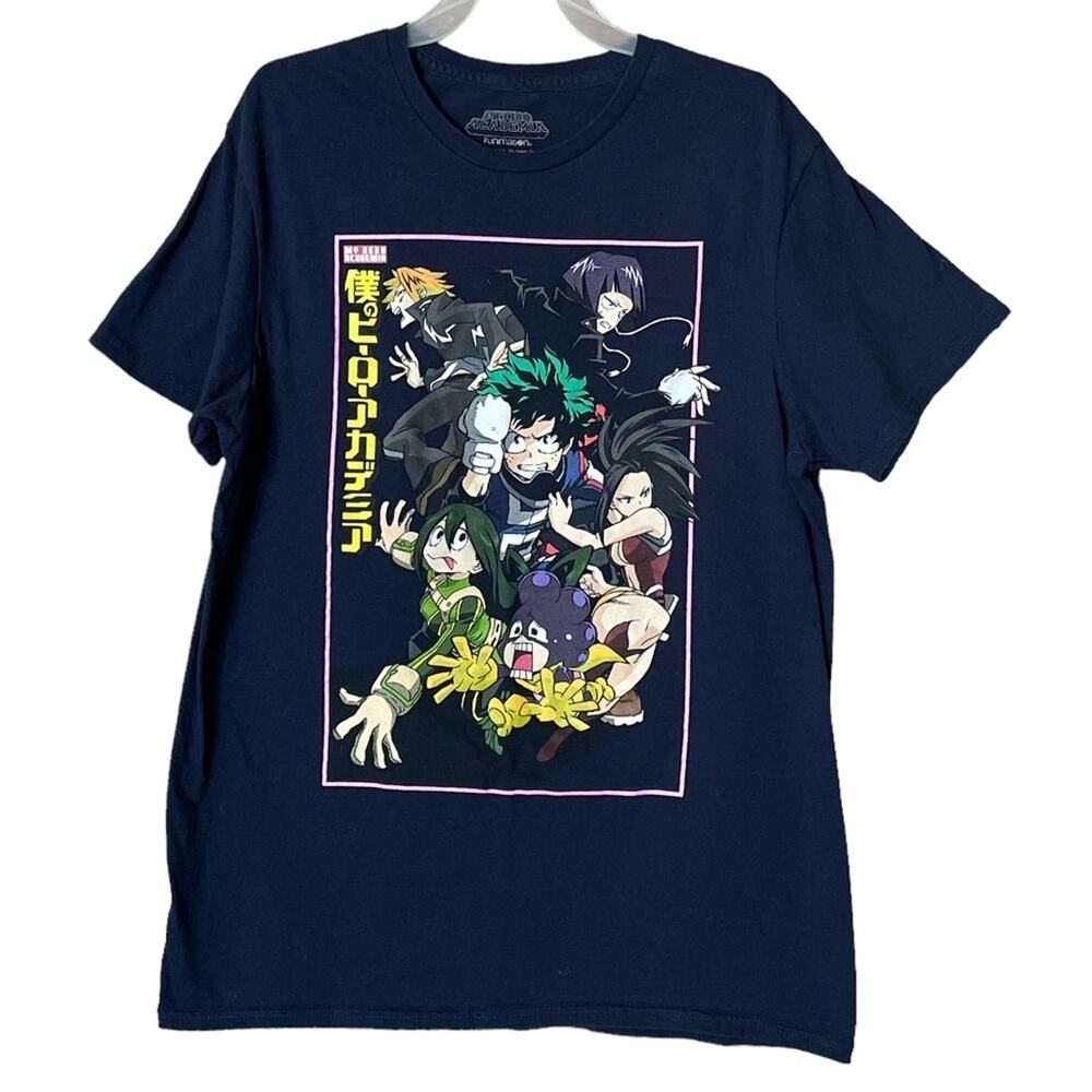 My Hero Academia Short Sleeve T-Shirt Navy Blue Size Medium
